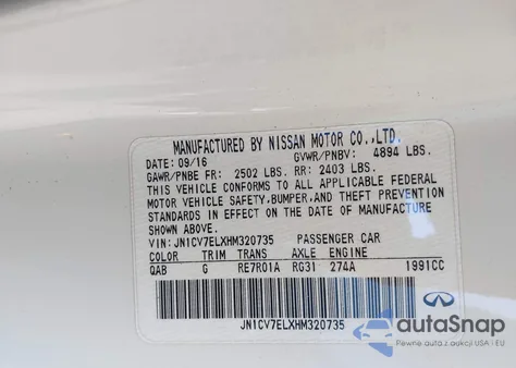 2017 Infiniti Q60 2.0T Premium из США, поврежденный, VIN JN1CV7ELXHM320735